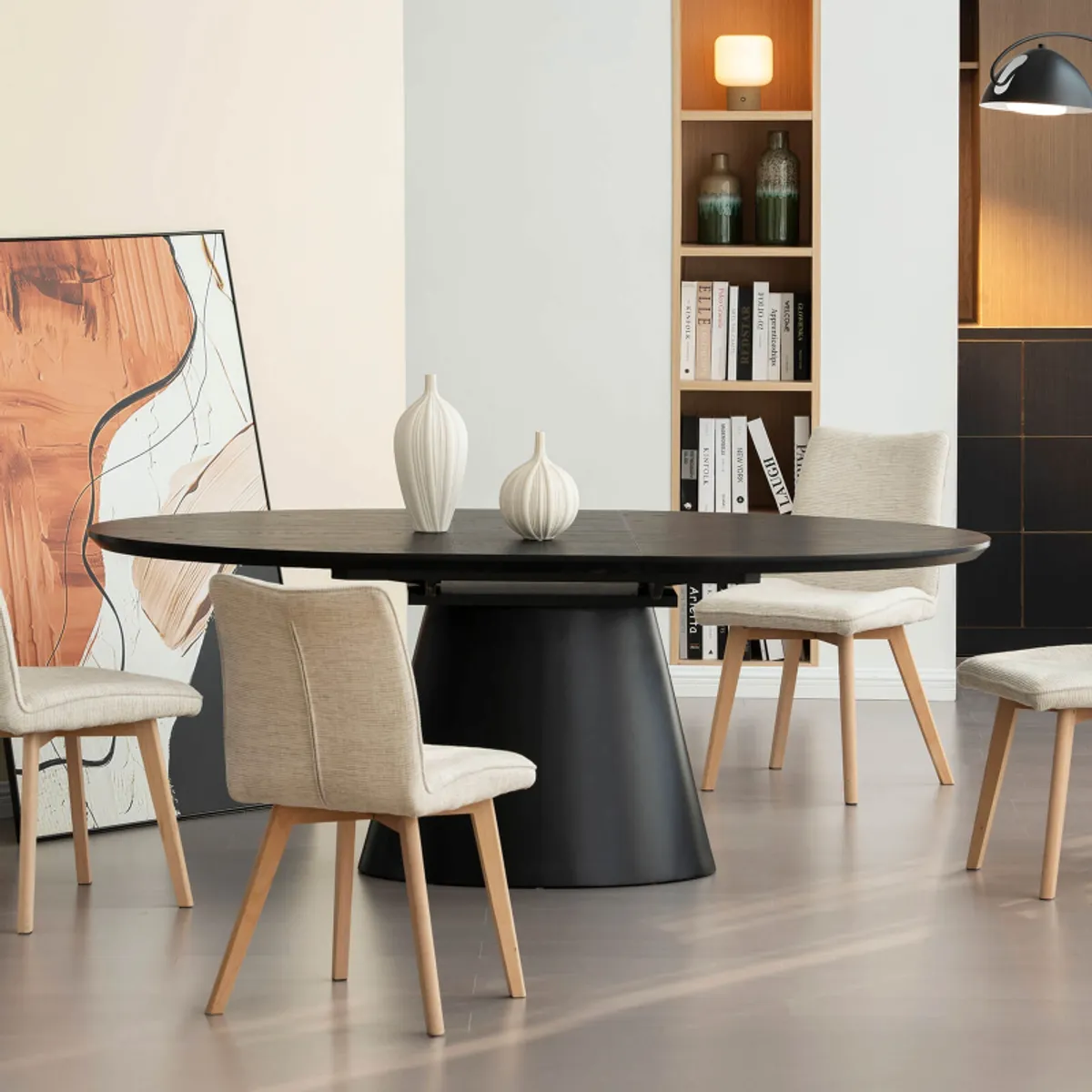 Ella - Table design ovale extensible avec pied central — vue 5