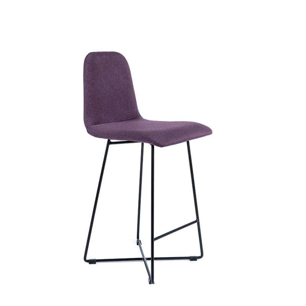 BarPandora - Tabouret snack scandinave en tissu avec pieds filaires en métal noir