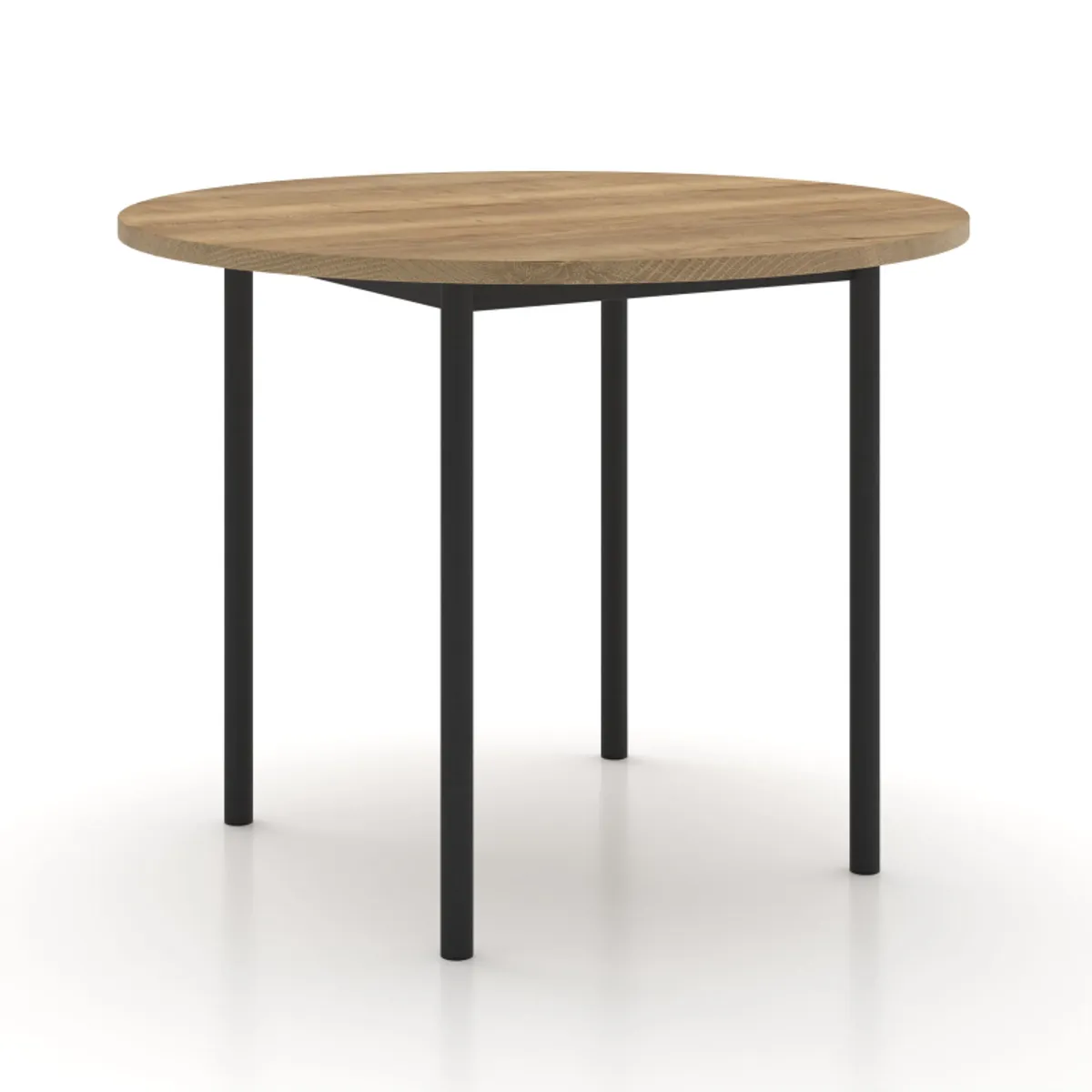 Basic - Table de cuisine ronde en stratifié avec pieds en métal — vue 3