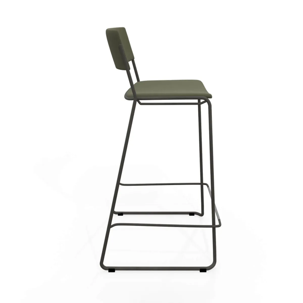 Zoom - Tabouret de bar moderne en simili avec pieds traîneau — vue 5