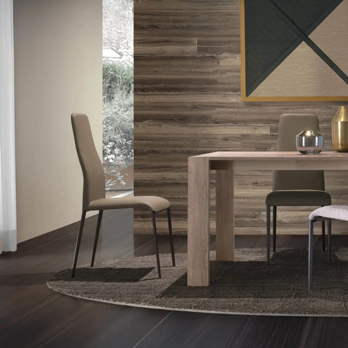 Mirta - Chaise de salle à manger italienne en synthétique et métal — vue 3