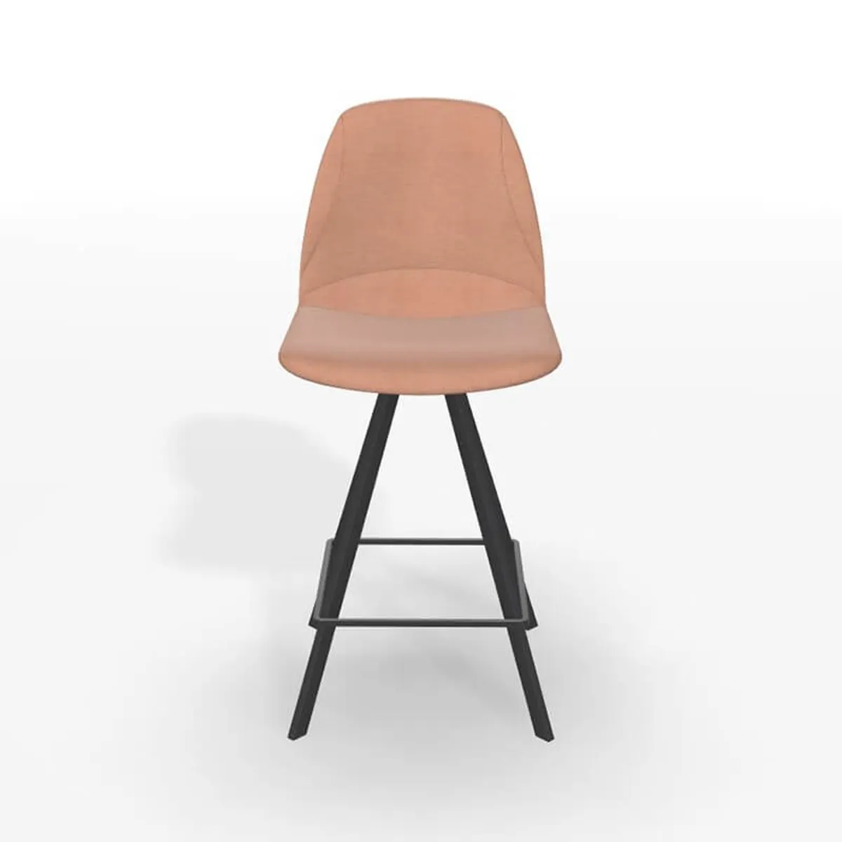 Girona - Tabouret pivotant avec dossier hauteur snack en tissu — vue 5