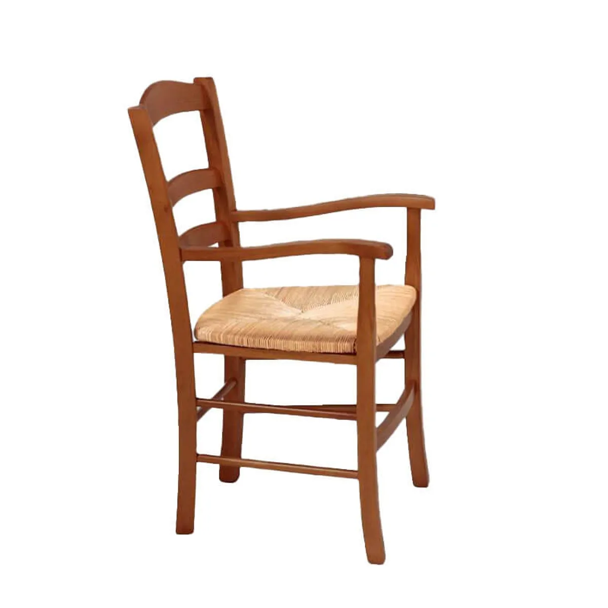 Brocéliande - Fauteuil en bois rustique et paille — vue 4