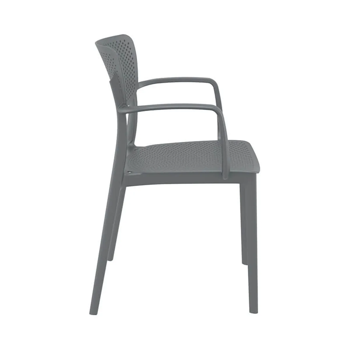 Loft - Chaise moderne avec accoudoirs en polypropylène micro perforé — vue 5