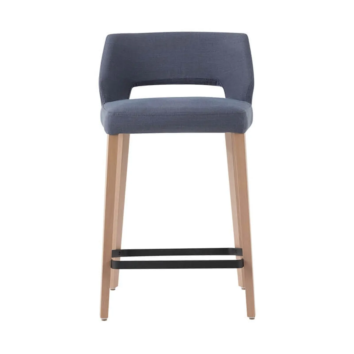 Lena Mobitec® - Tabouret snack scandinave en tissu et bois avec dossier ajouré — vue 3