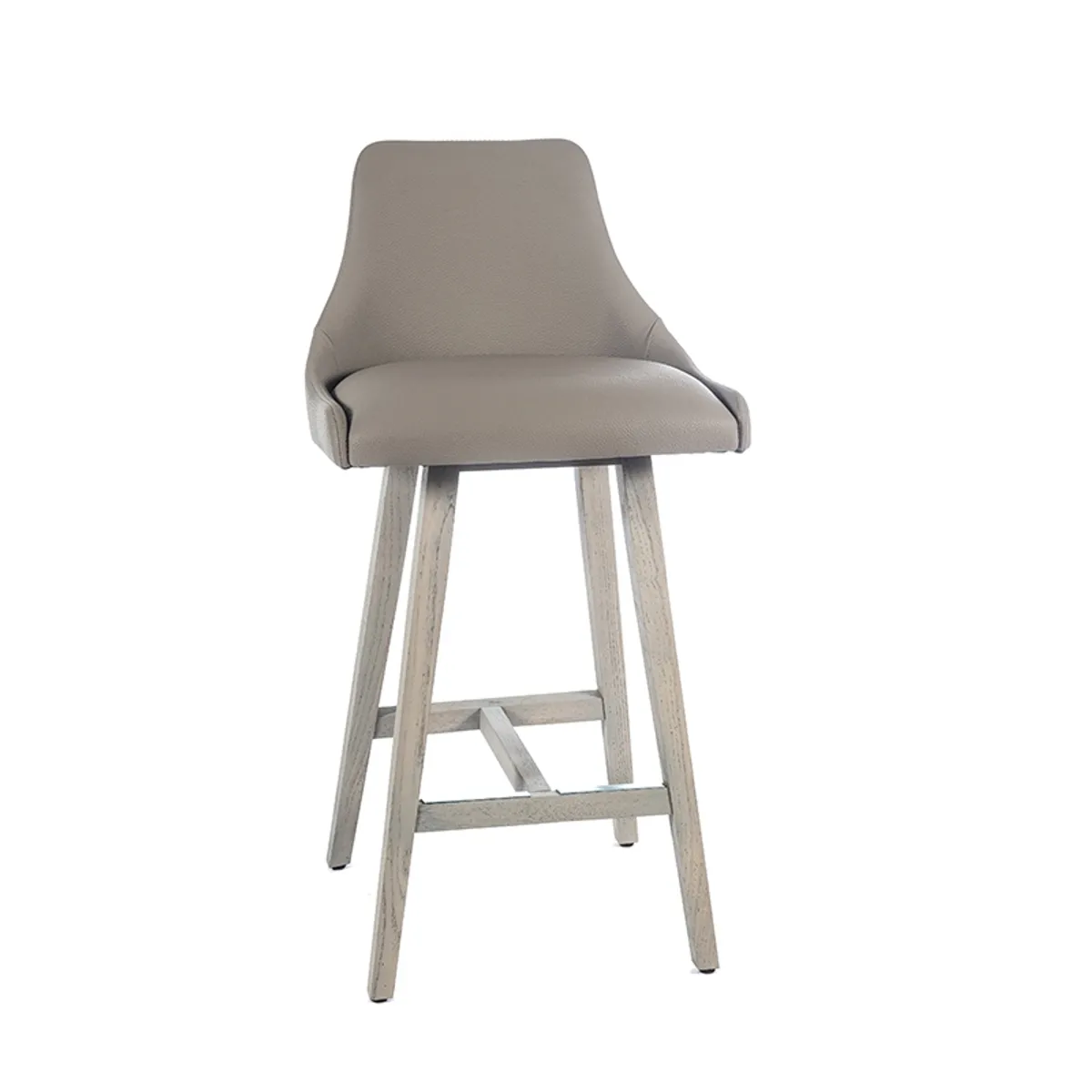 Lars - Tabouret snack moderne avec dossier et pieds en bois — vue 5