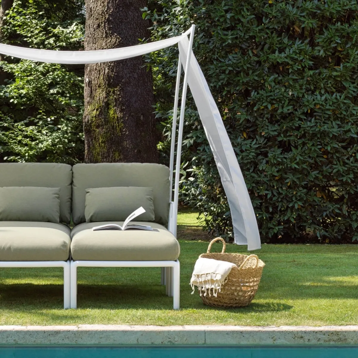 Komodo ombra 2 - Canapé de jardin 2 places avec voile d'ombrage fabriqué en Italie — vue 3