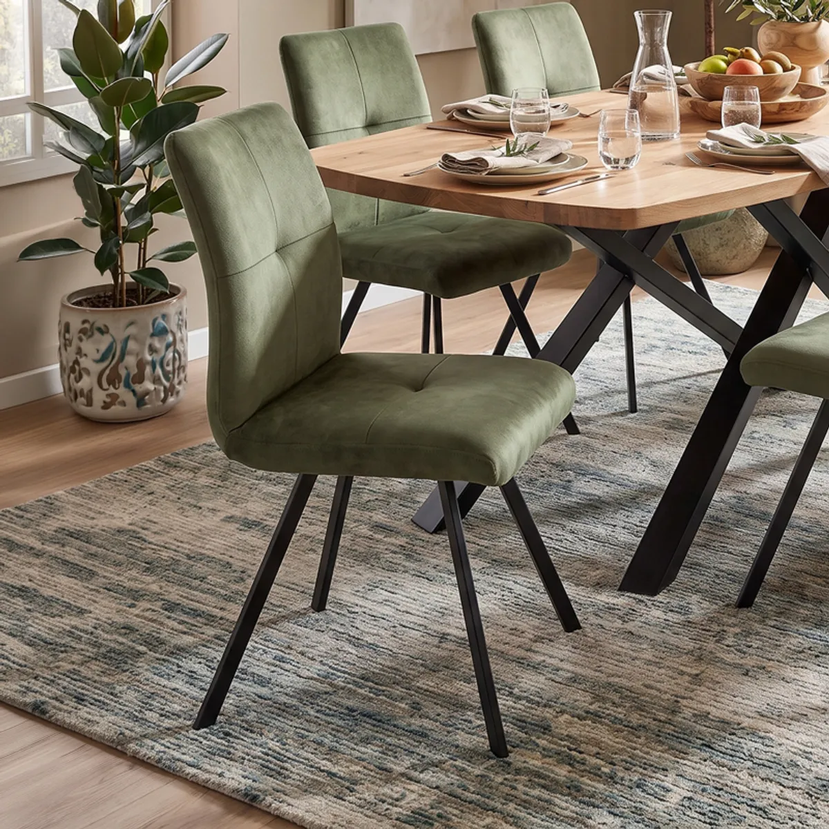 Adèle - Chaise en tissu pivotante confortable avec pieds en métal
