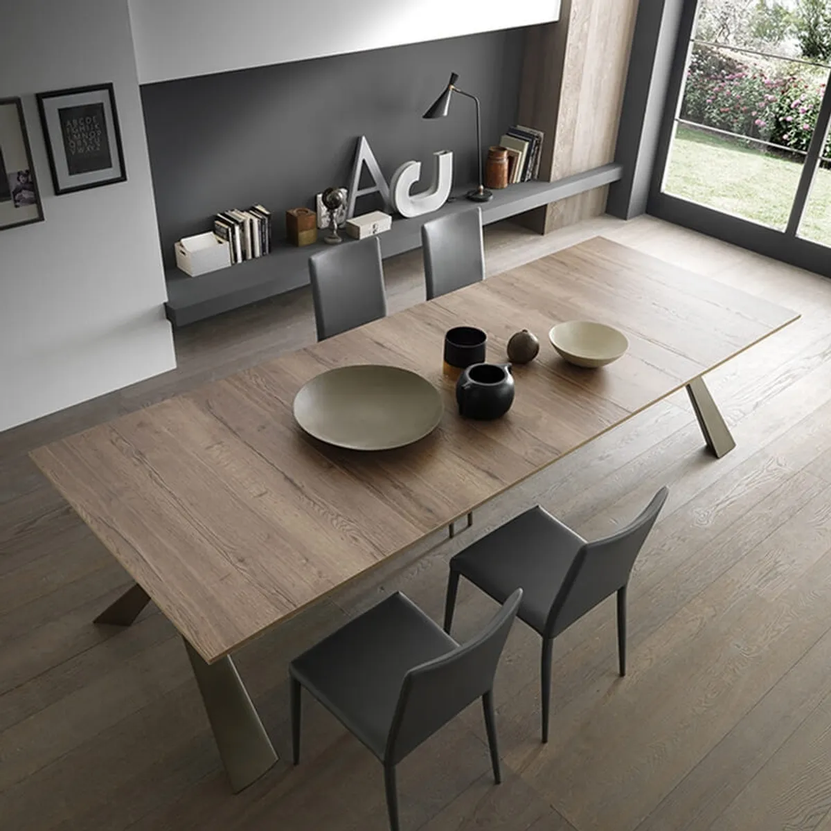 Genesi - Console extensible design pieds en métal fabriquée en Italie — vue 5