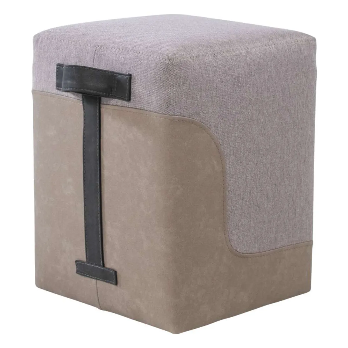 Piaf - Pouf carré bicolore et bimatière — vue 4