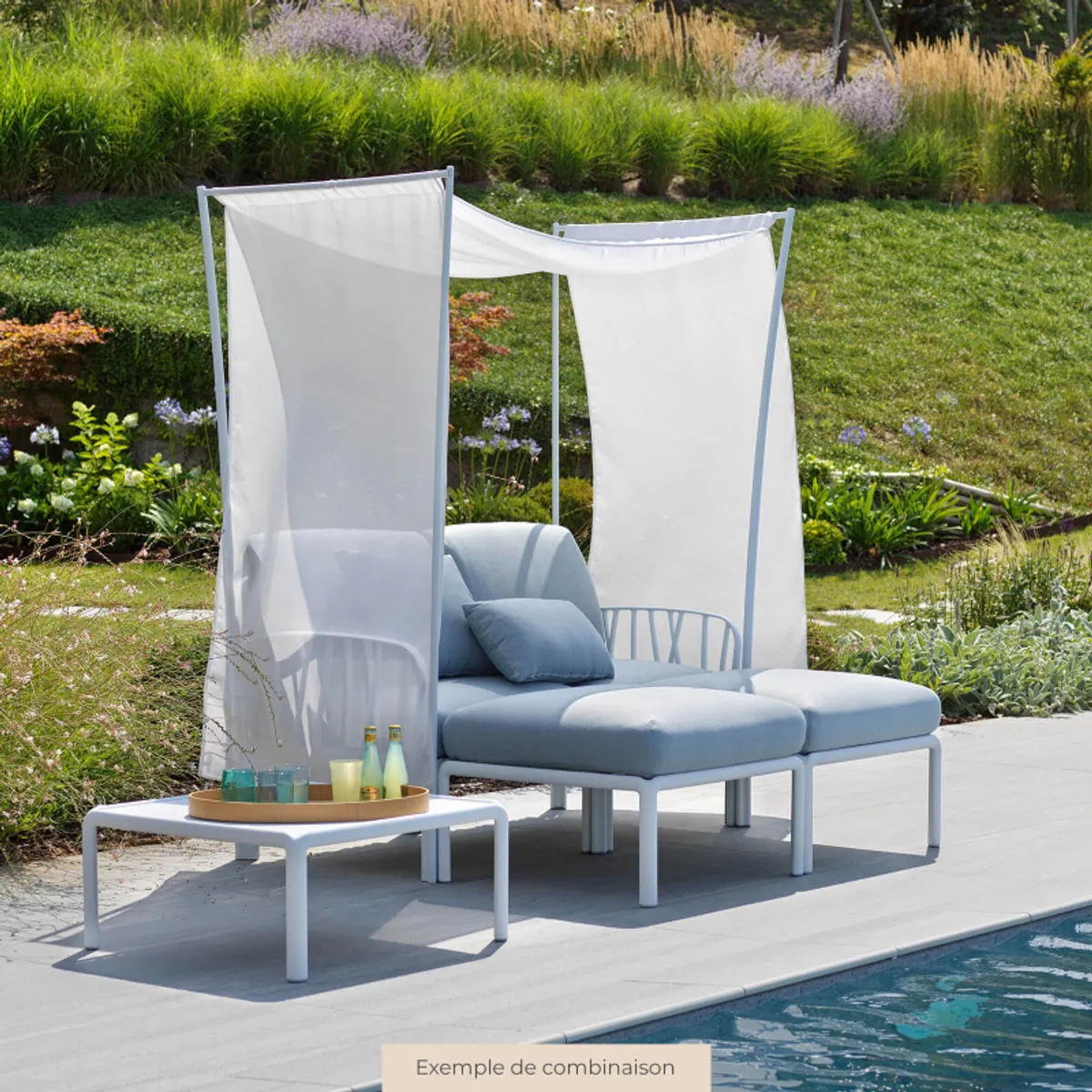 Komodo ombra 2 - Canapé de jardin 2 places avec voile d'ombrage fabriqué en Italie — vue 5