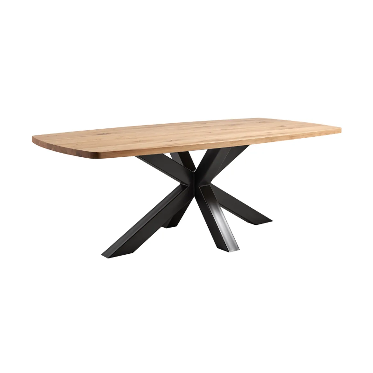 Carte - Table design en bois massif plateau tonneau et pied mikado — vue 5