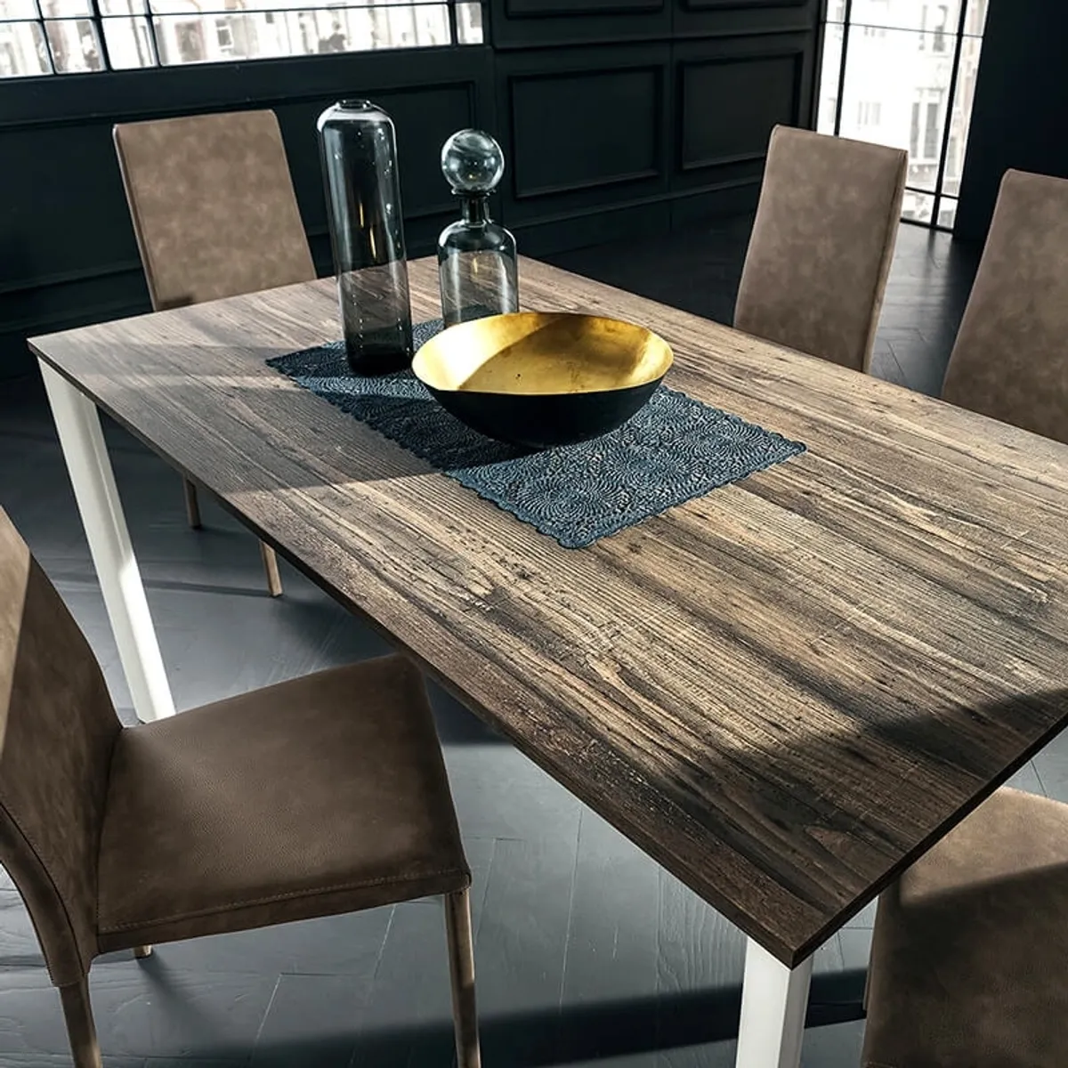 Aaron - Table rectangulaire ultra extensible style contemporain en stratifié — vue 4