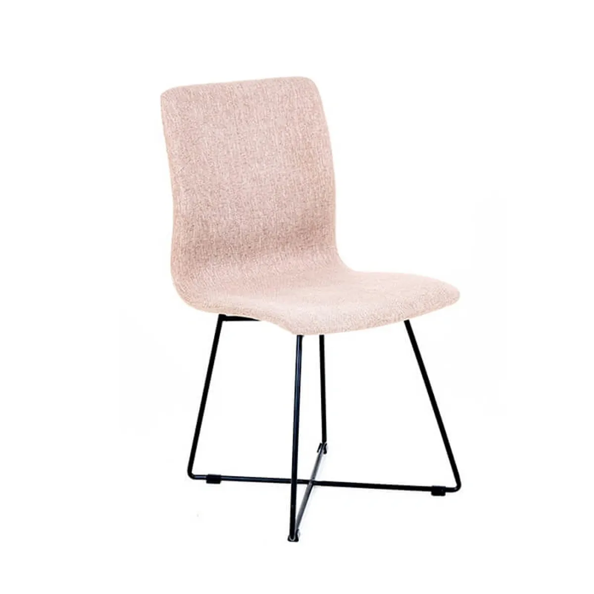 Amelie - Chaise en tissu et pieds en métal croisés