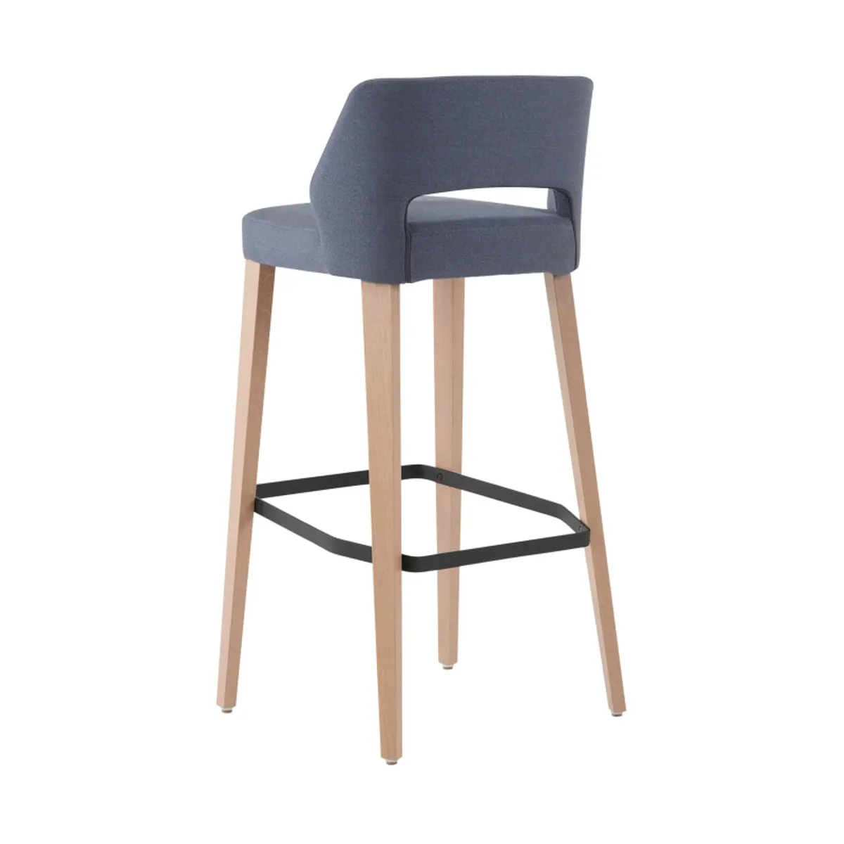 Lena Mobitec ® - Tabouret de bar en tissu avec dossier bas et pieds en bois — vue 5