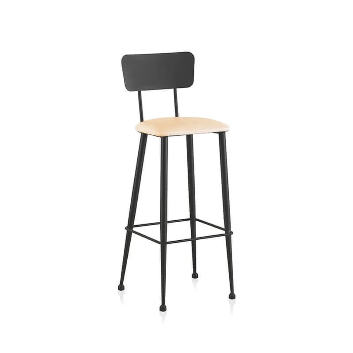 Lanuza - Tabouret haut pour cuisine en métal et assise rembourrée — vue 3