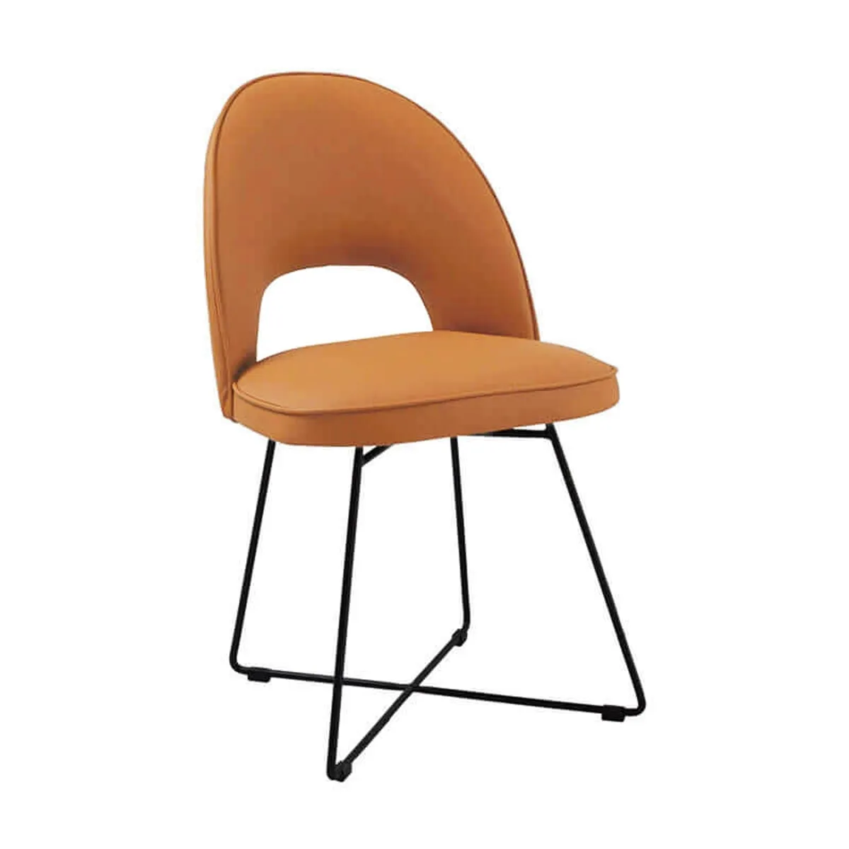 Bistrot - Chaise cosy en tissu dossier ajouré avec pieds design