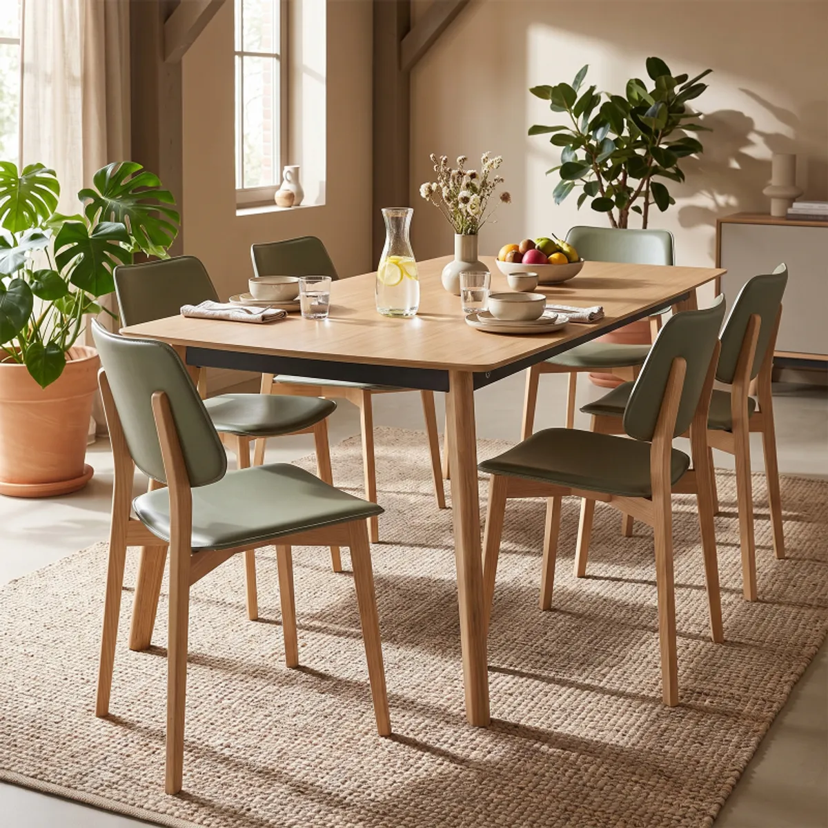 Rennes Mobitec® - Table moderne en bois massif pieds épingle