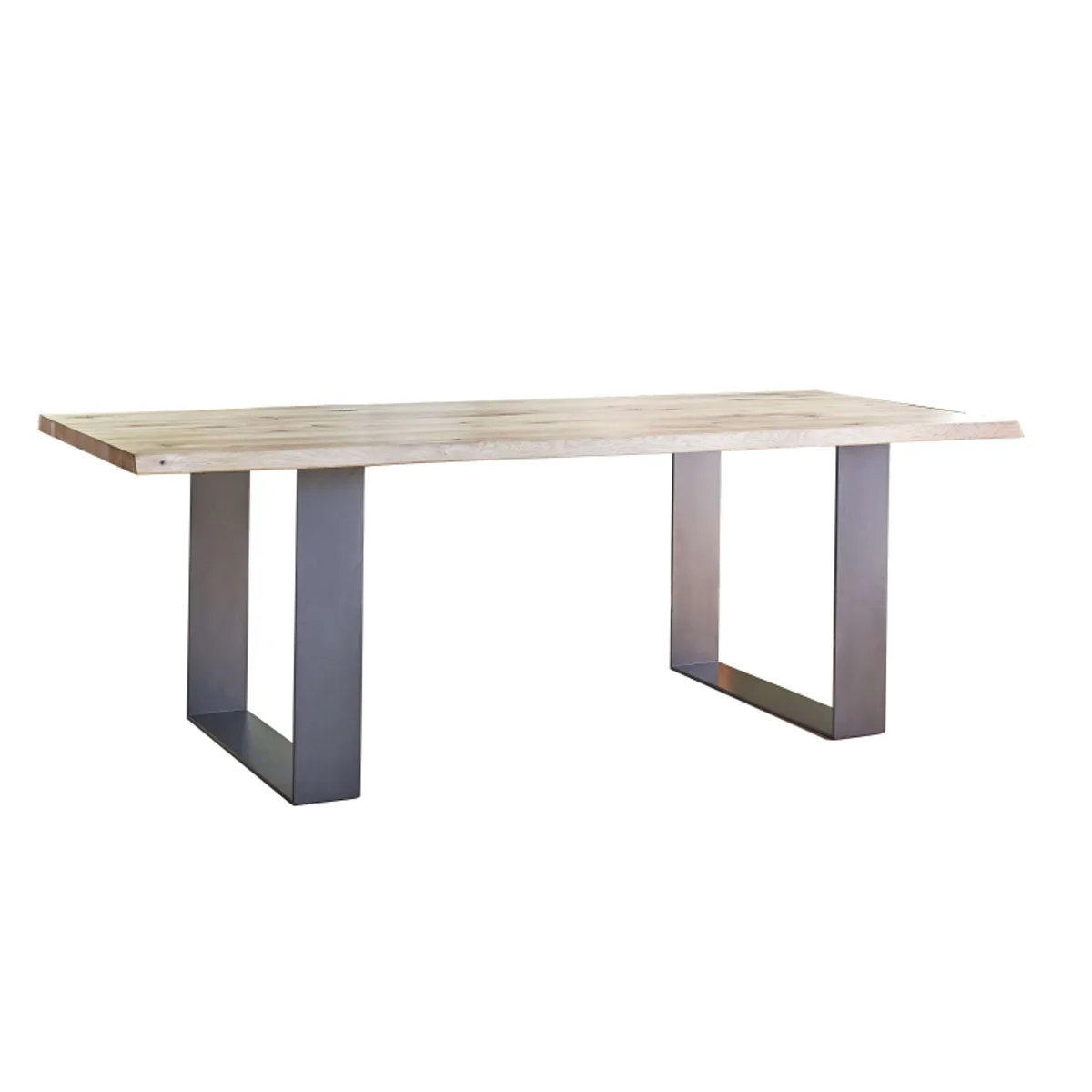 Carte - Table industrielle rectangulaire en chêne massif et pieds traineau — vue 4