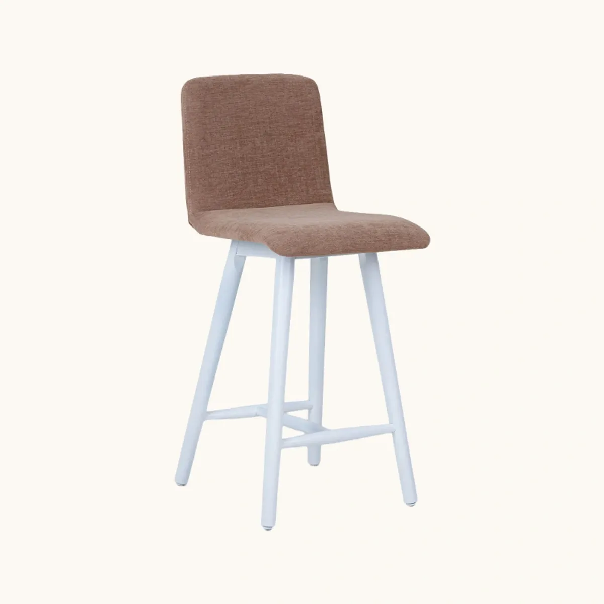 Plaza diamant - Tabouret snack avec dos matelassé en tissu et pieds en bois