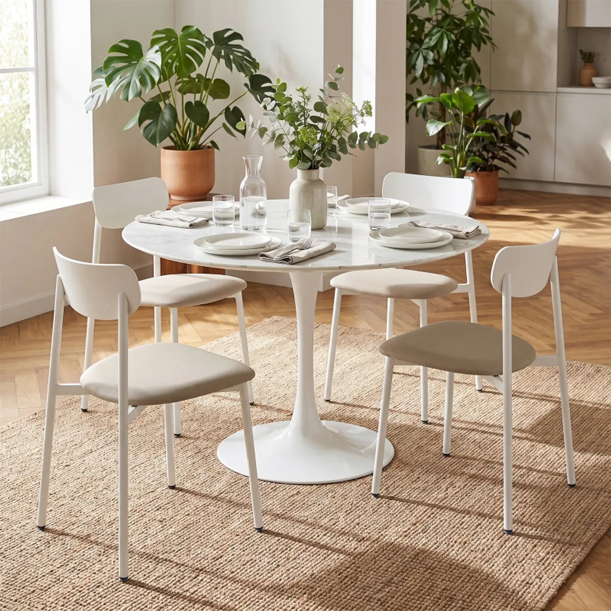 Flûte Sovet® - Table ronde design en céramique avec pied central
