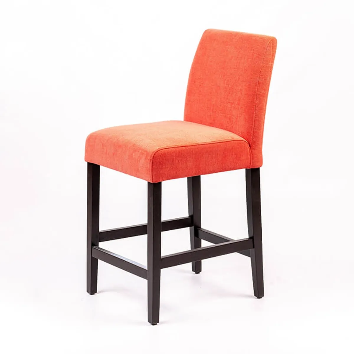 Fritz line - Tabouret snack avec dos matelassé en tissu et pieds en bois — vue 3