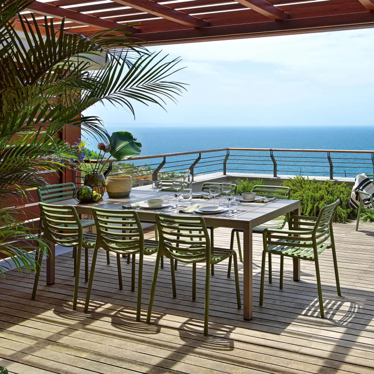 Doga bistrot - Chaise de jardin design empilable sans accoudoirs de fabrication italienne — vue 4