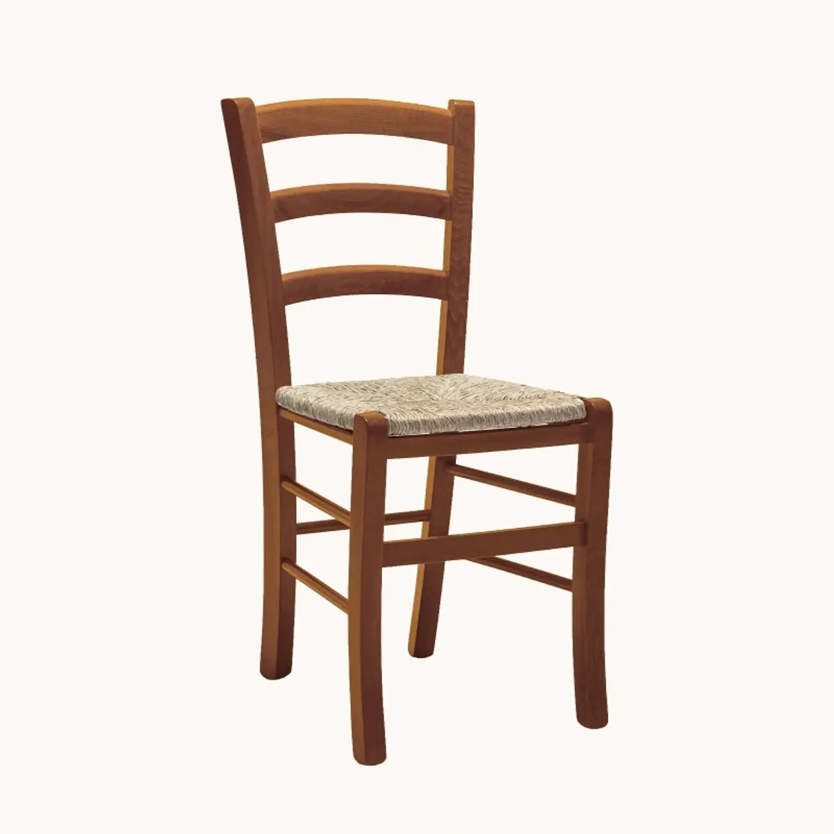 Brocéliande - Chaise de cuisine rustique en bois massif et paille