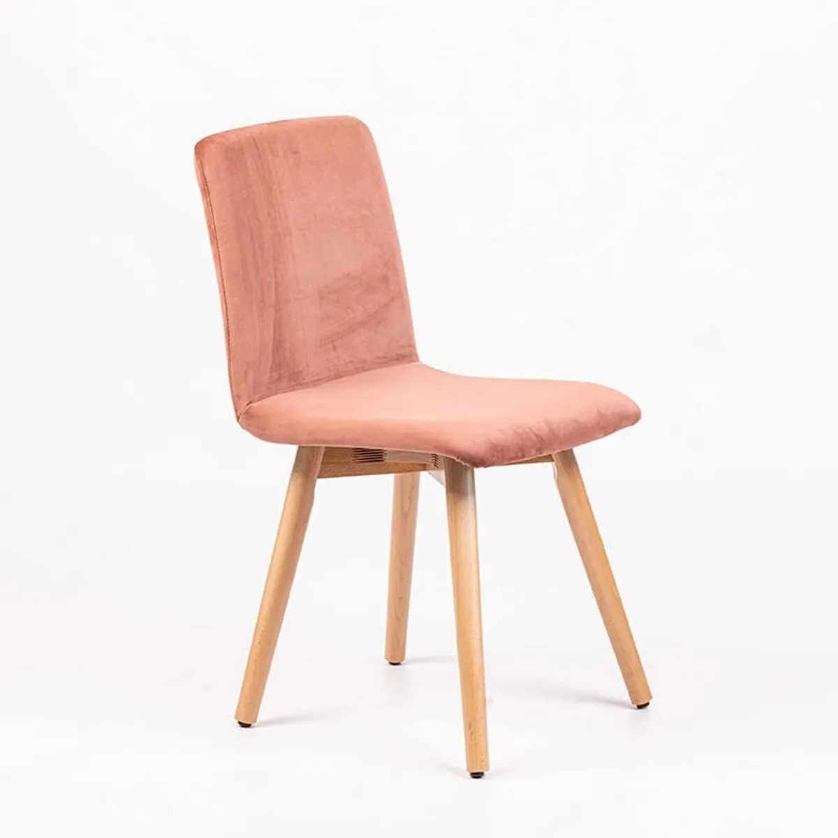 Plaza line - Chaise en tissu avec dos matelassé et pieds en bois