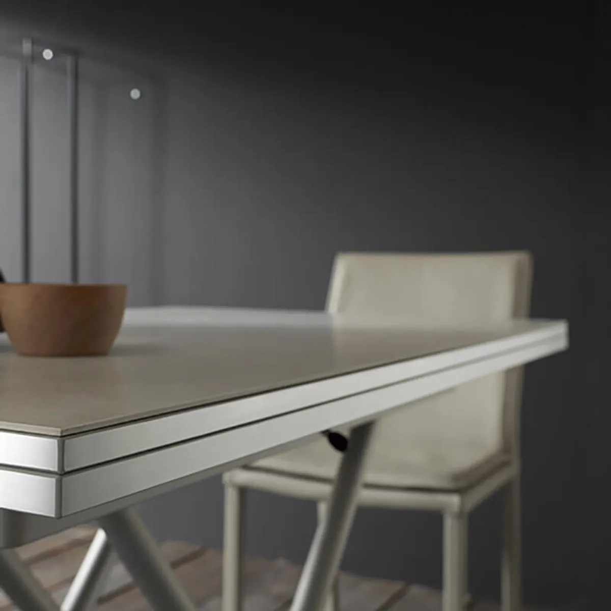 Bessy - Table basse relevable avec plateau pliant en céramique et pieds métal — vue 5