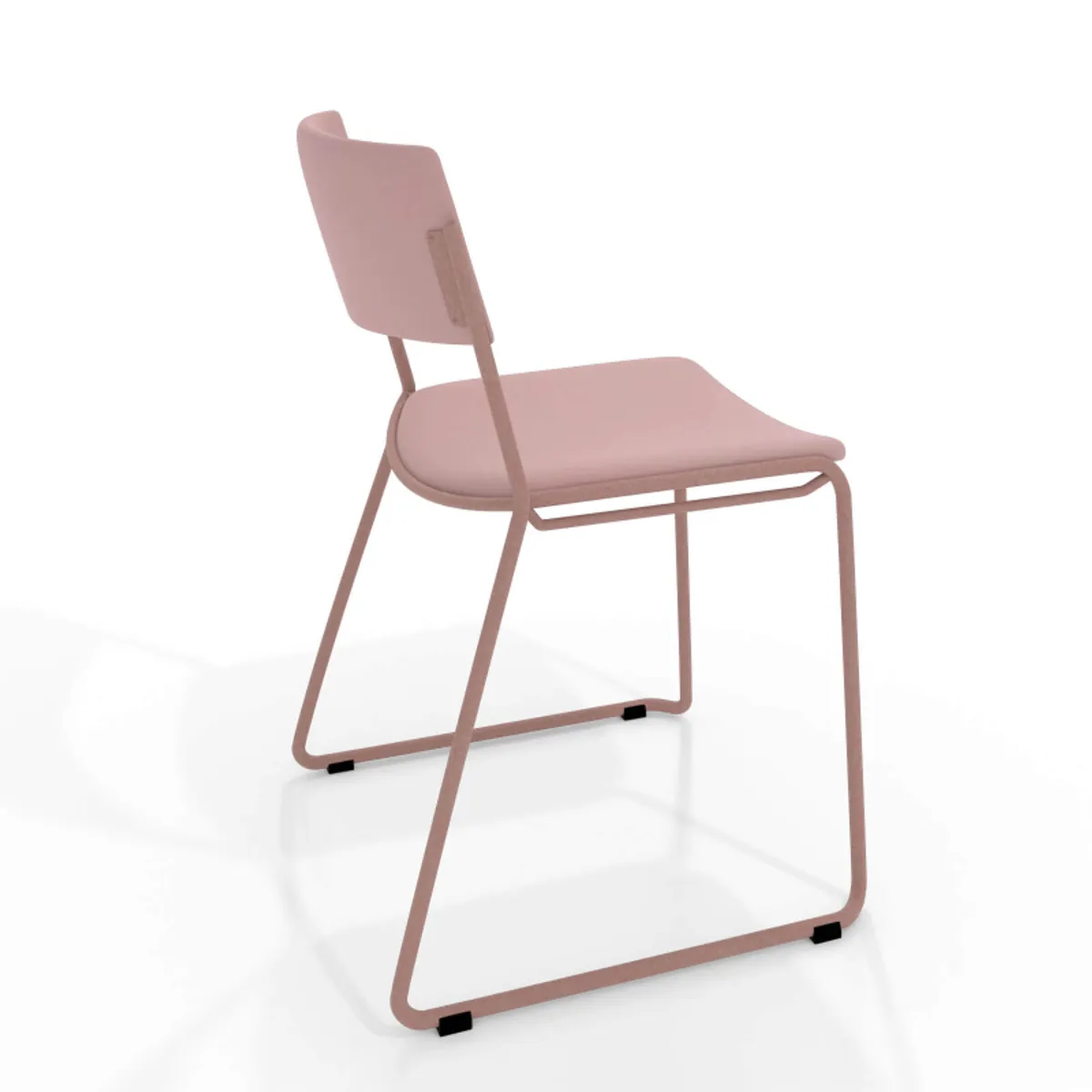 Zoom - Chaise moderne en simili avec pieds traîneau — vue 3