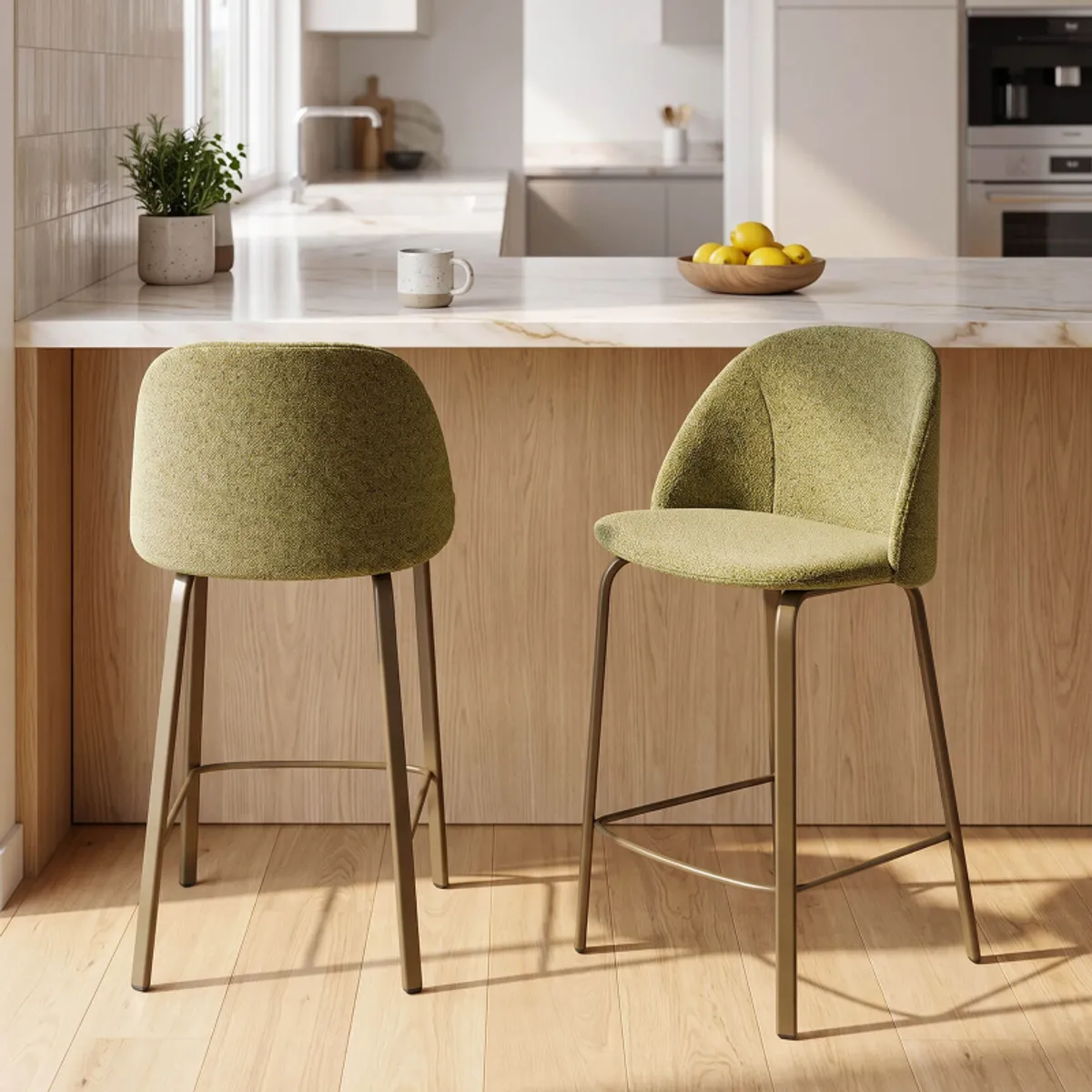Sofia - Tabouret snack confortable en tissu avec pieds en métal — vue 4