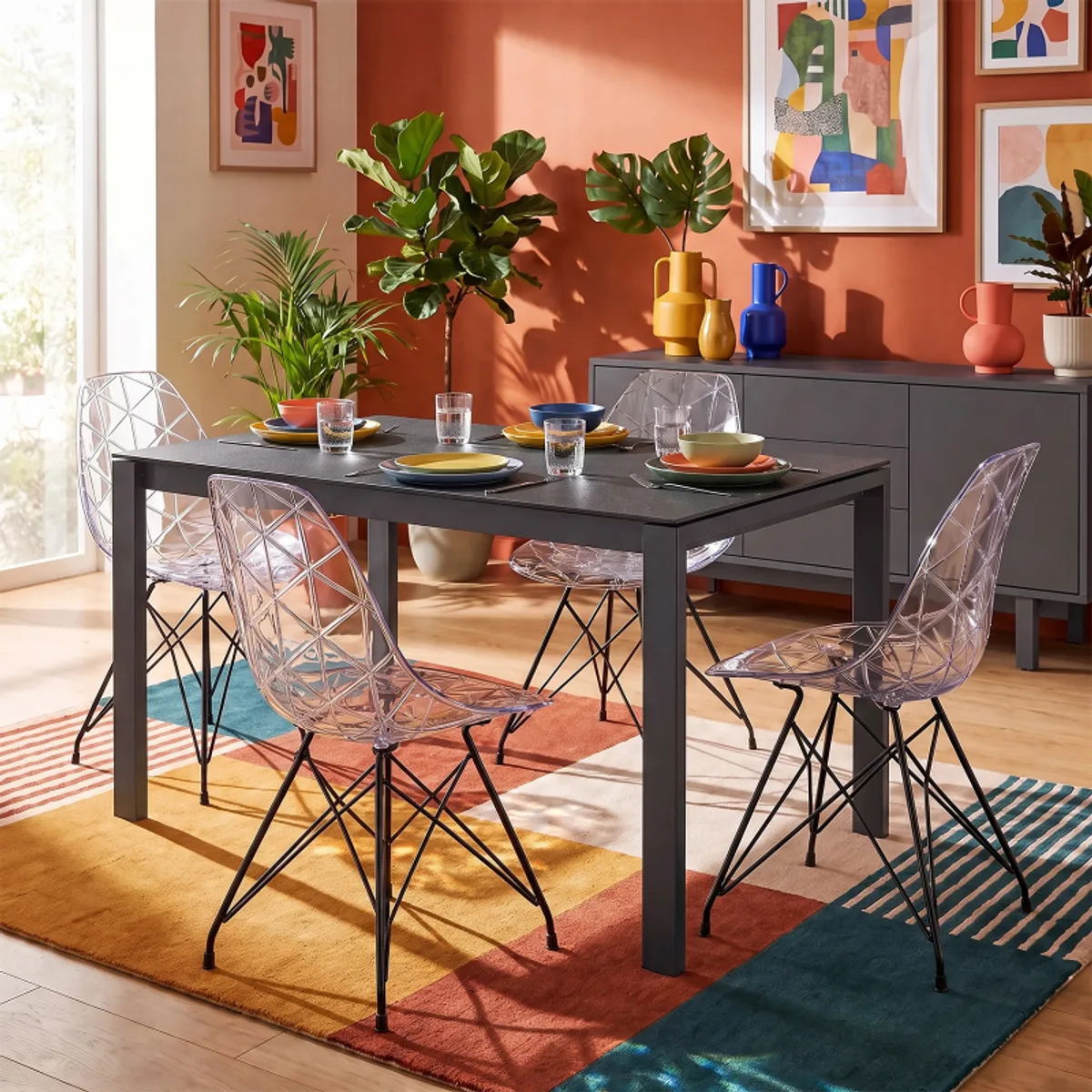Puzzle - Table de cuisine rectangulaire en céramique