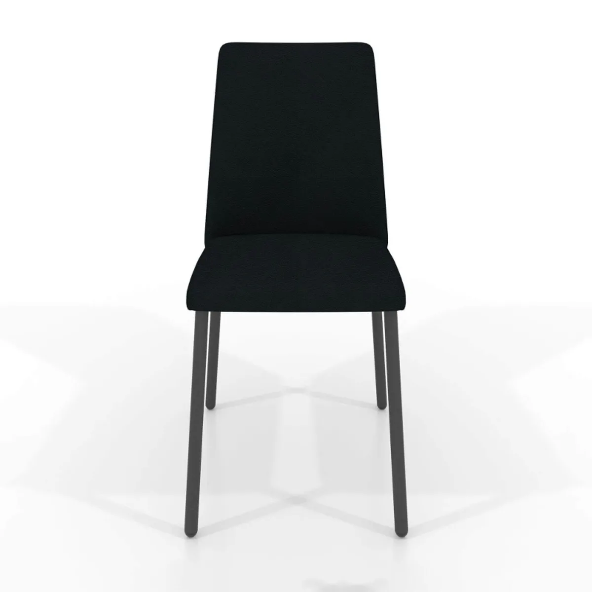 Pierrot - Chaise intemporelle rembourrée en simili avec pieds en métal — vue 4