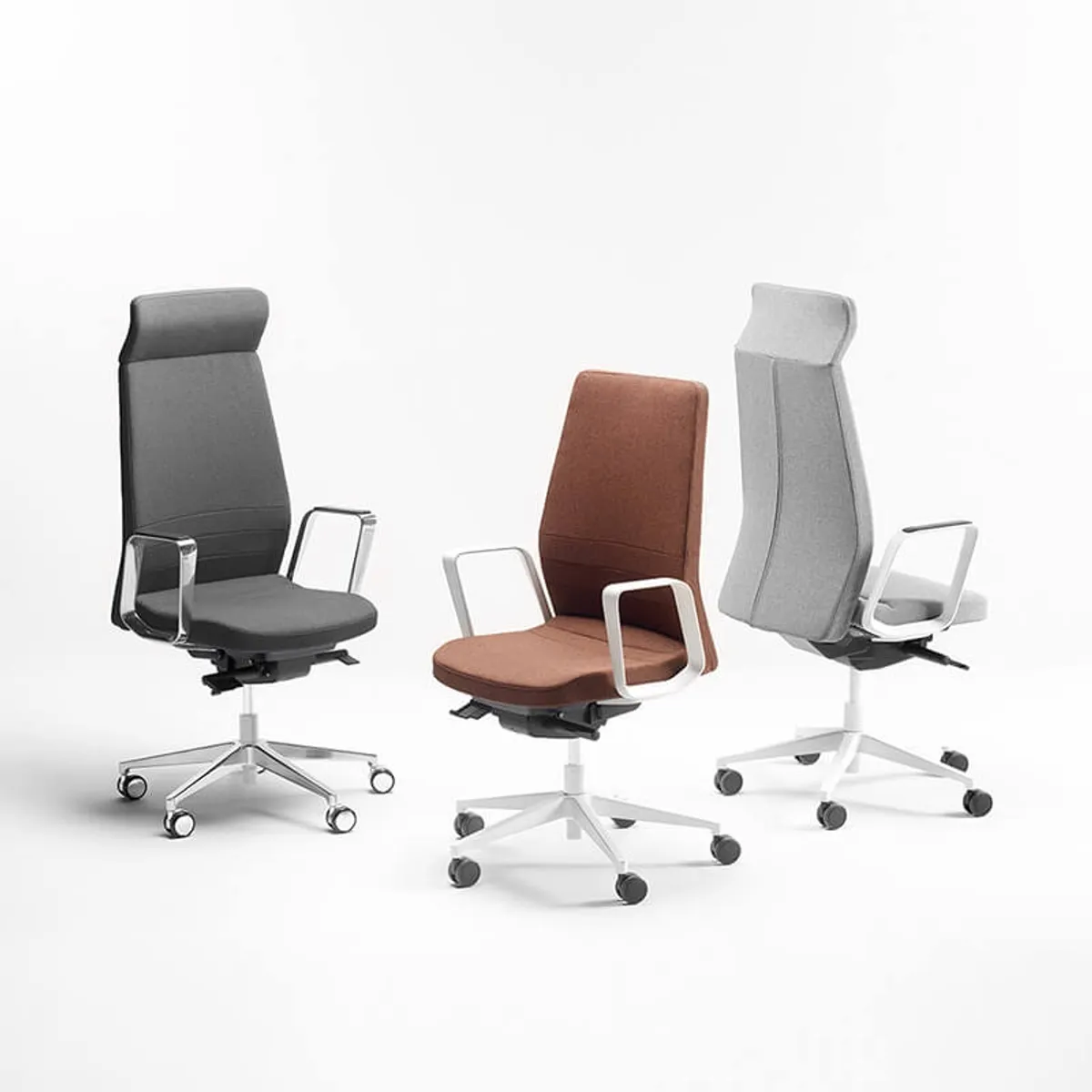 Eden 02 - Fauteuil de direction en tissu avec têtière made in France — vue 3