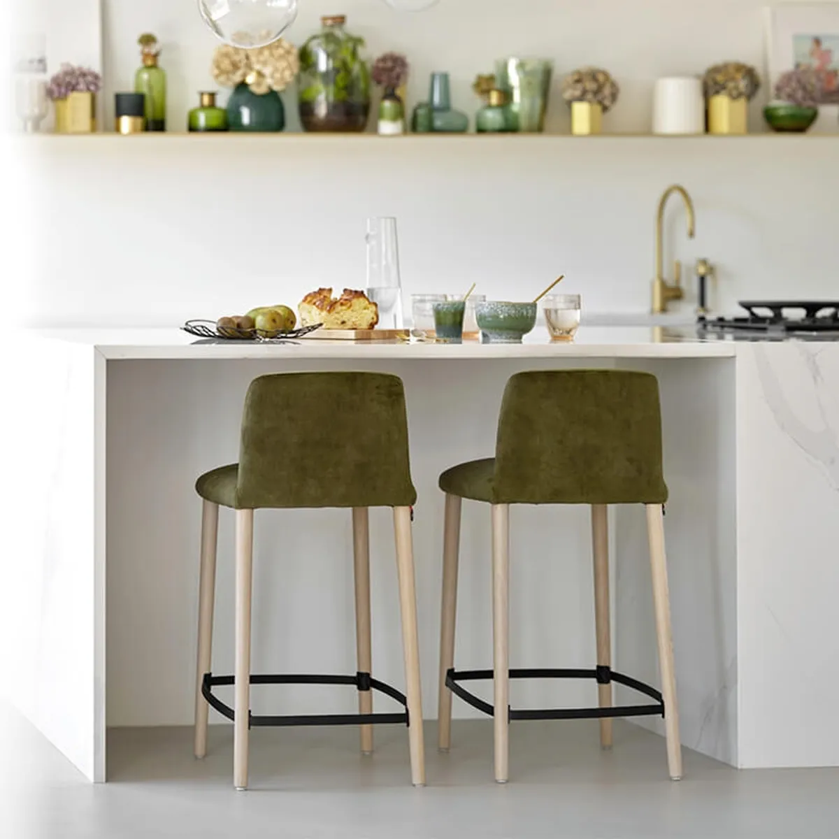 Rob C05 Mobitec® - Tabouret snack en tissu et bois massif — vue 3