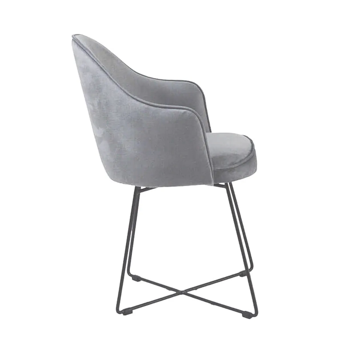 Bistrot - Fauteuil design en tissu et pieds métal — vue 4