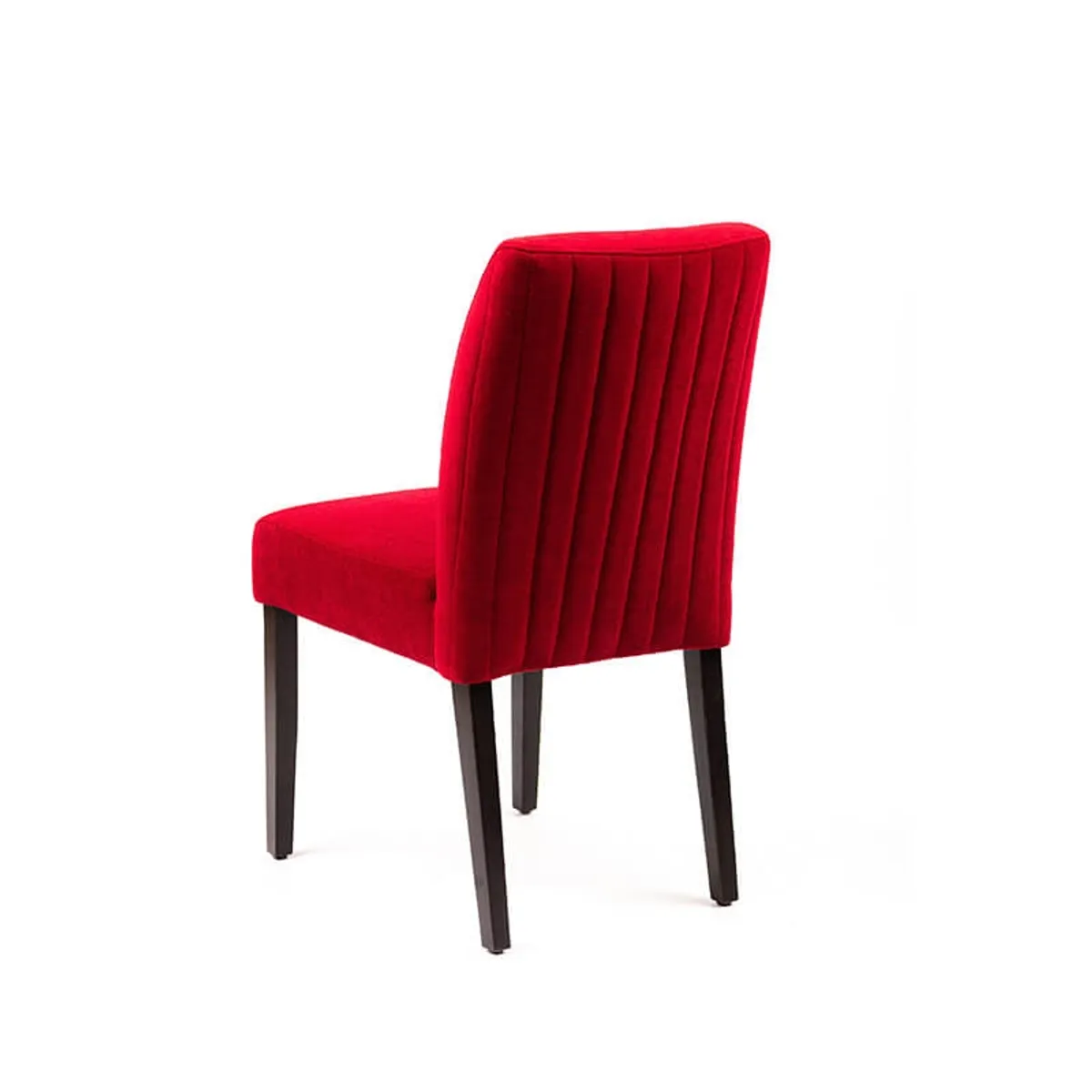 Fritz line - Chaise contemporaine avec dos matelassé en tissu et pieds en bois — vue 4