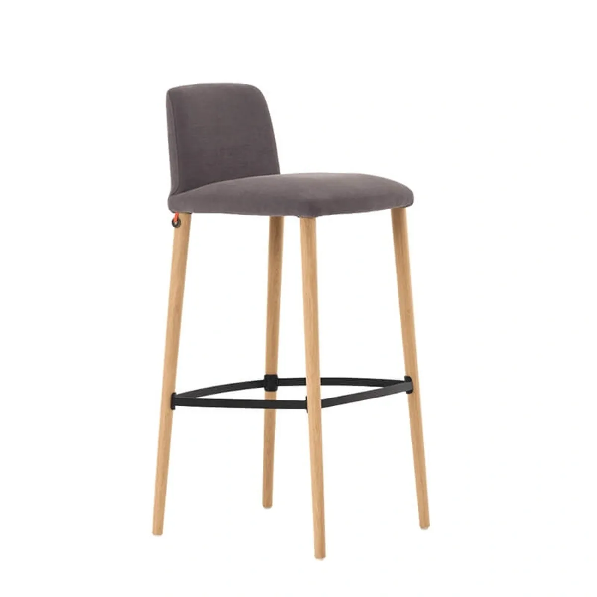 Rob C06 Mobitec® - Tabouret de bar en tissu et pieds bois massif
