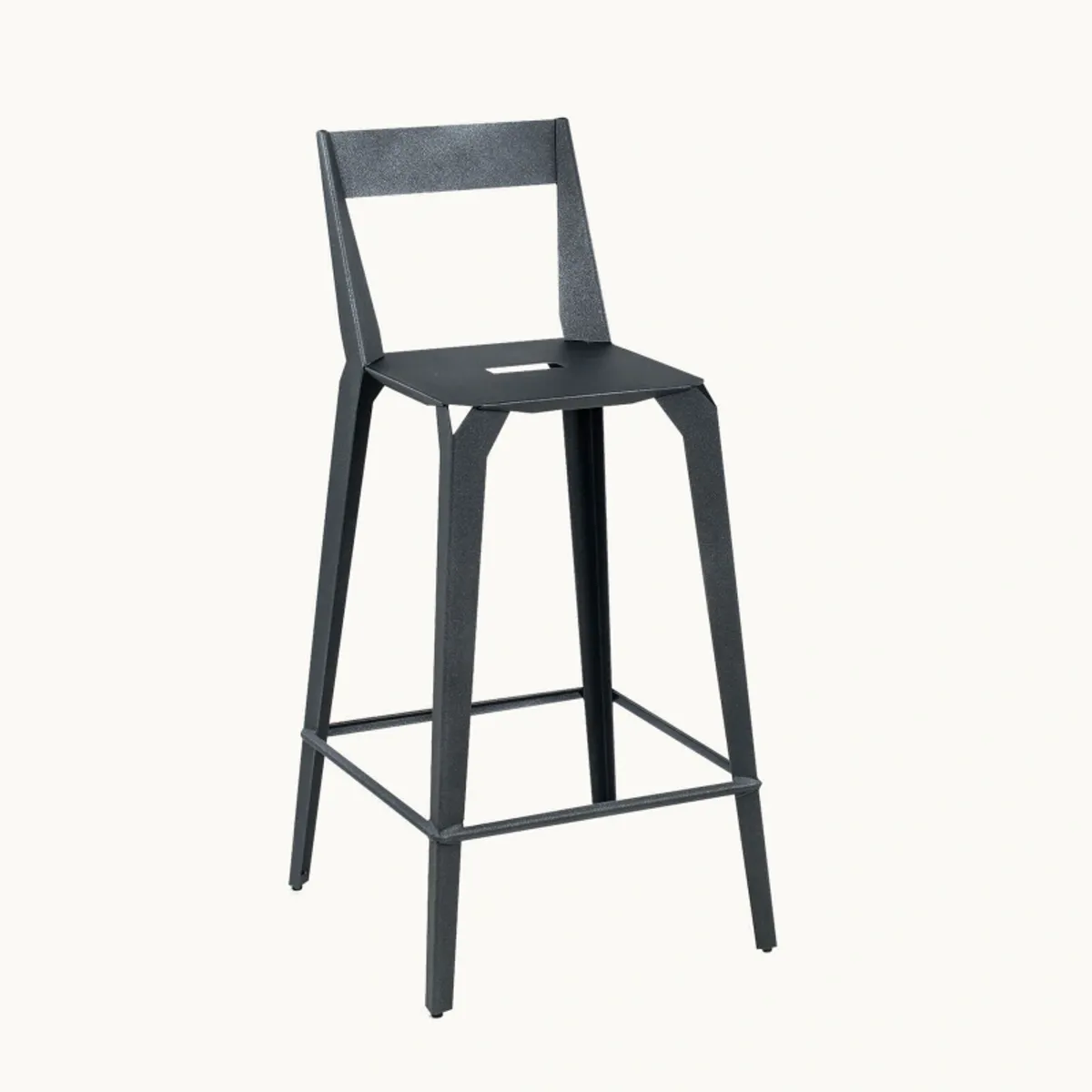 Valence Carrier® - Tabouret snack industriel français en métal avec dossier