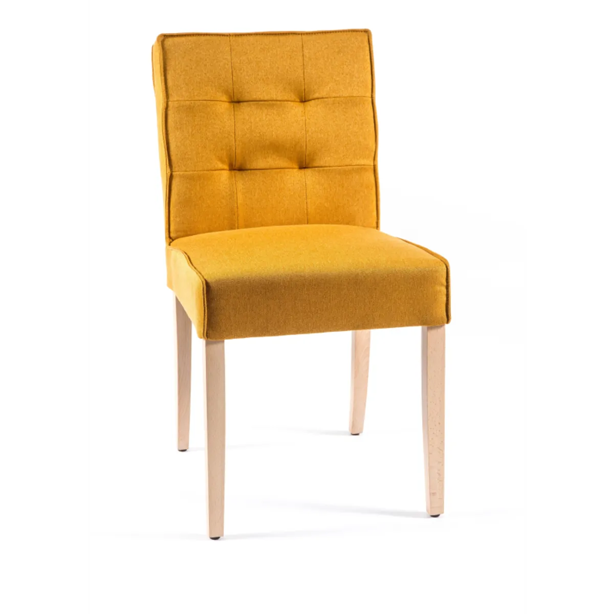 Carpe 2 - Chaise matelassée en tissu et bois