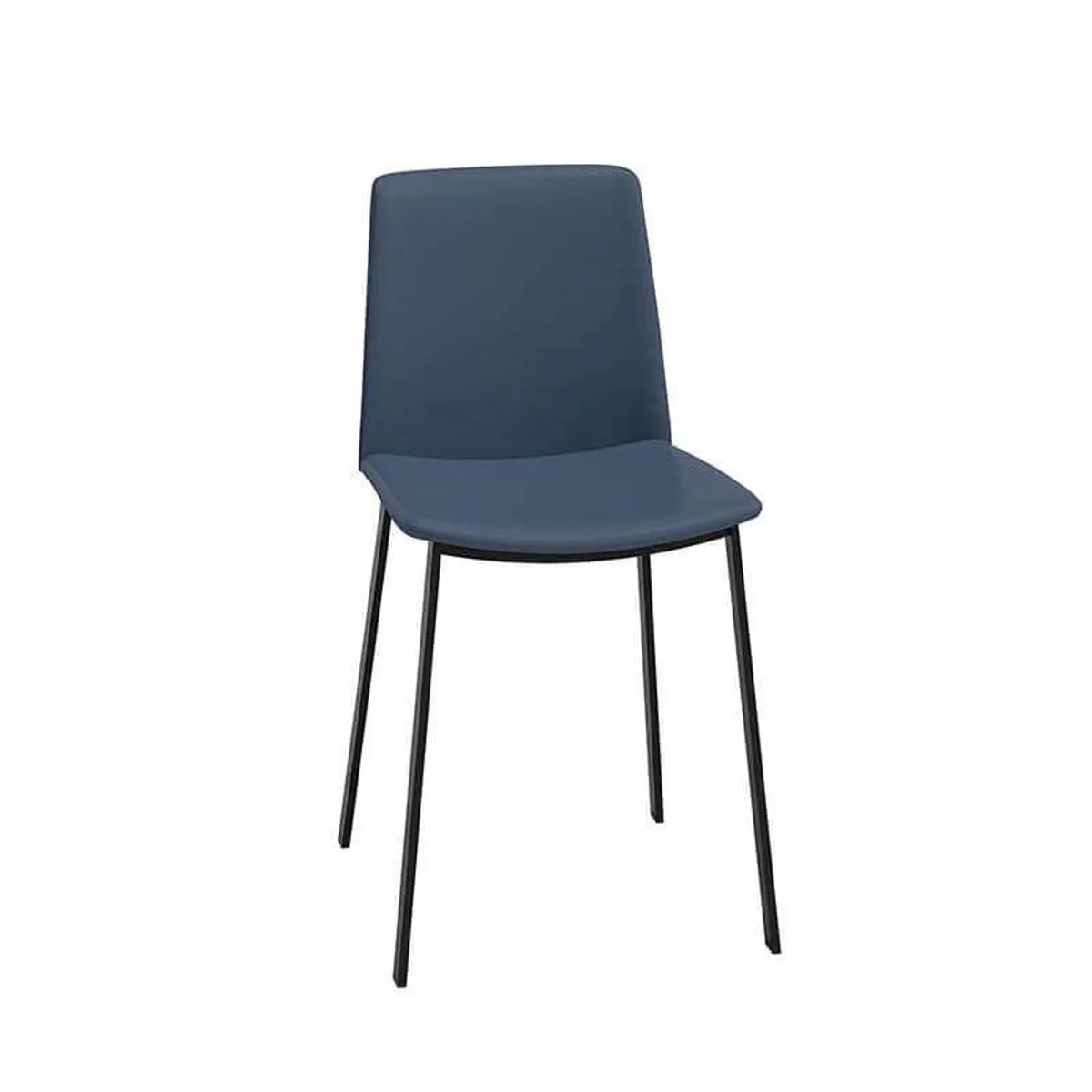Primera - Chaise belge moderne rembourrée en simili avec pieds en métal
