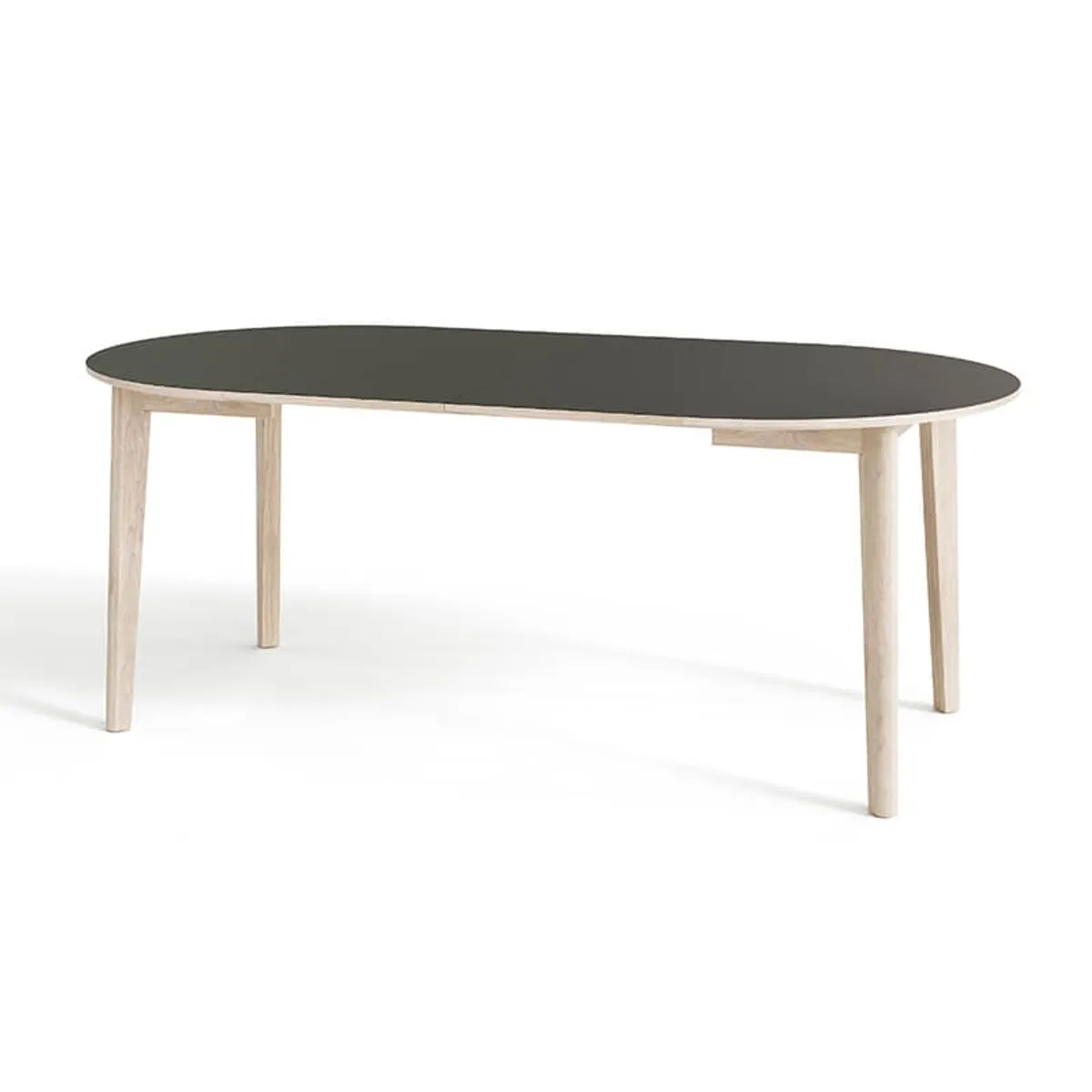 SM120 - Table ronde extensible en bois avec plateau stratifié noir fabrication danoise — vue 5