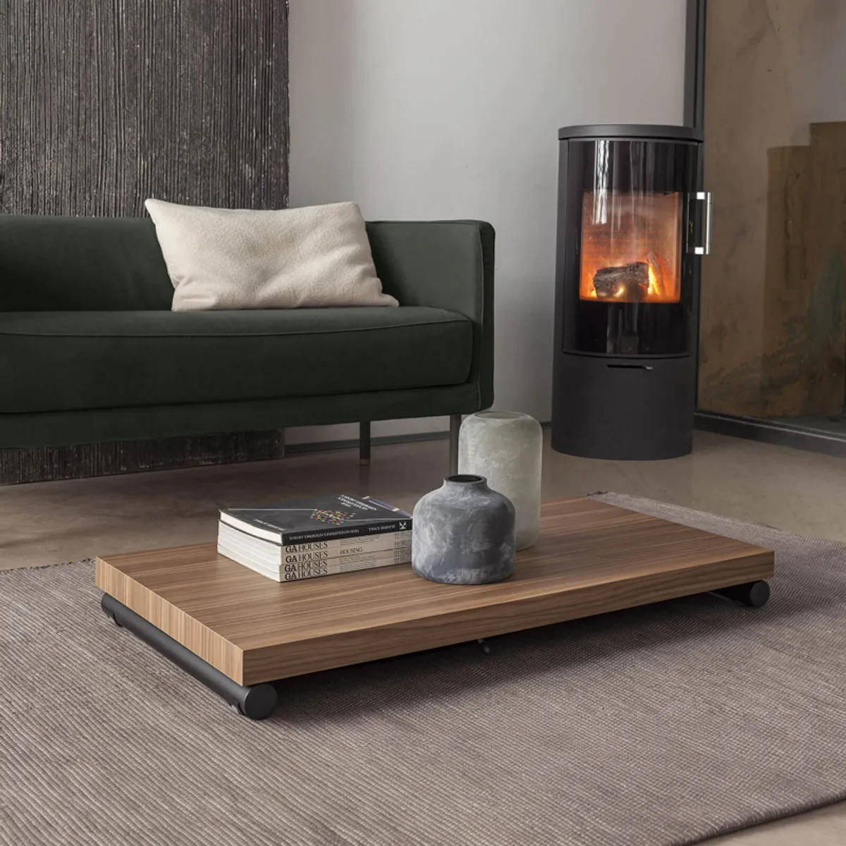 Géniale - Table basse relevable petit espace en mélaminé — vue 5