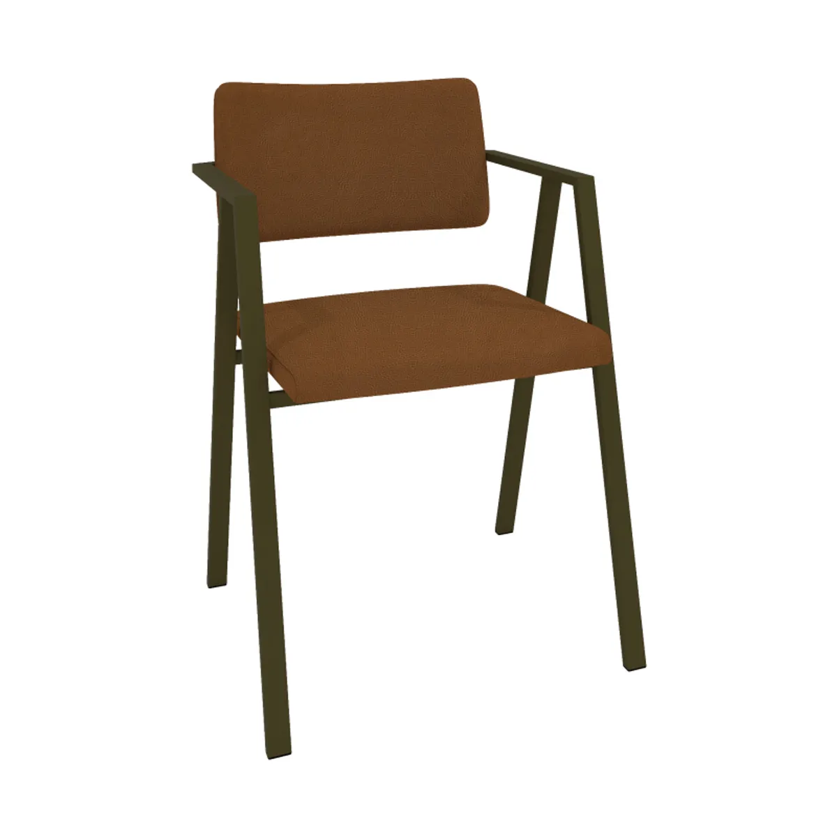 Bormio - Chaise design en simili avec accoudoirs et pieds en métal