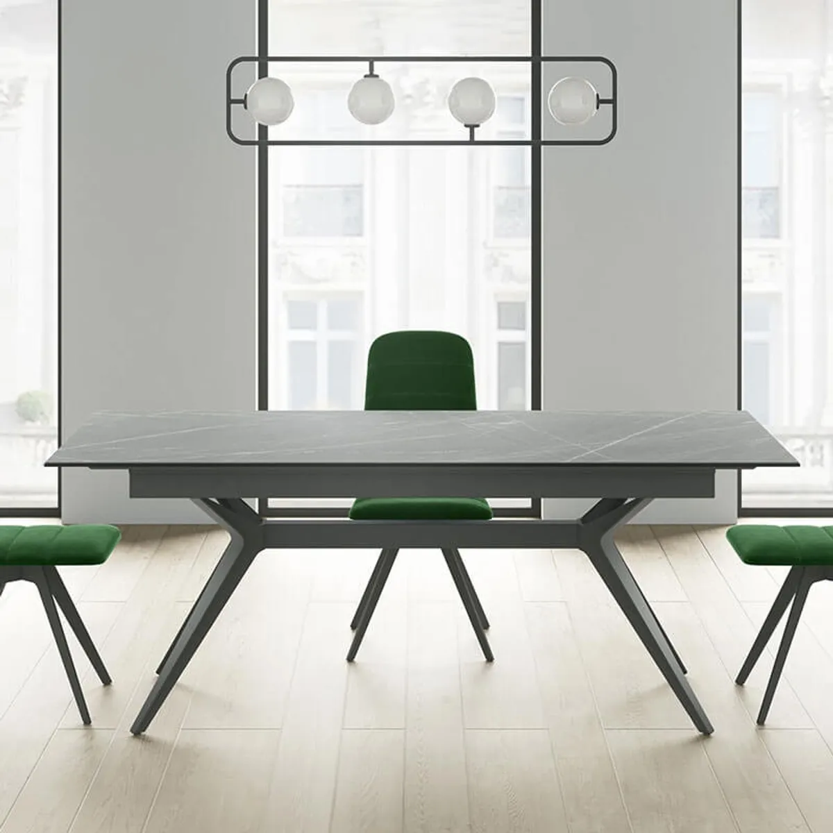 Eiffel - Table extensible moderne en Dekton