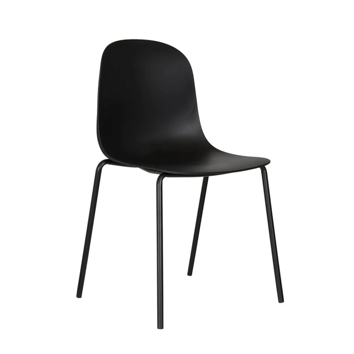 Lily - Chaise coque moderne empilable en polypropylène avec pieds en métal — vue 5