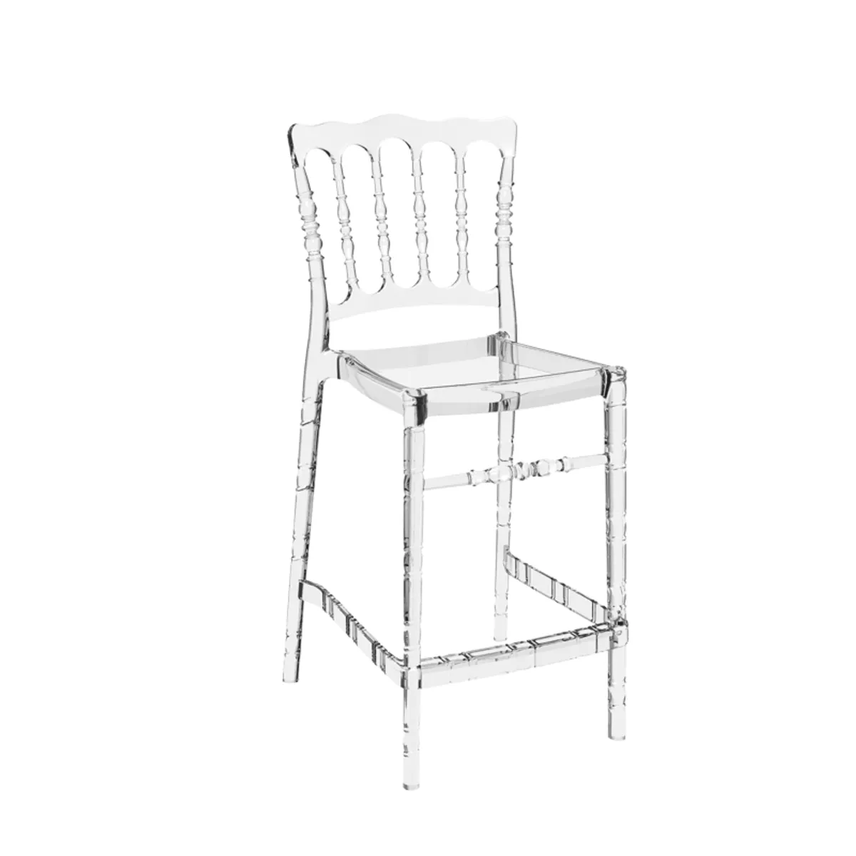 Opera - Tabouret snack empilable style Napoléon en polycarbonate transparent