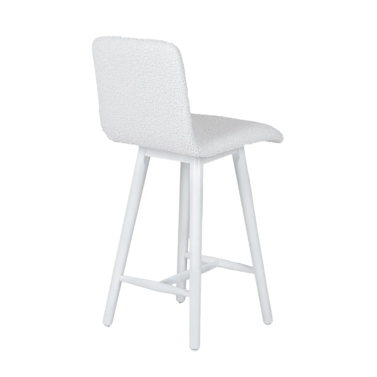 Plaza - Tabouret snack scandinave en tissu et pieds coniques en bois — vue 4