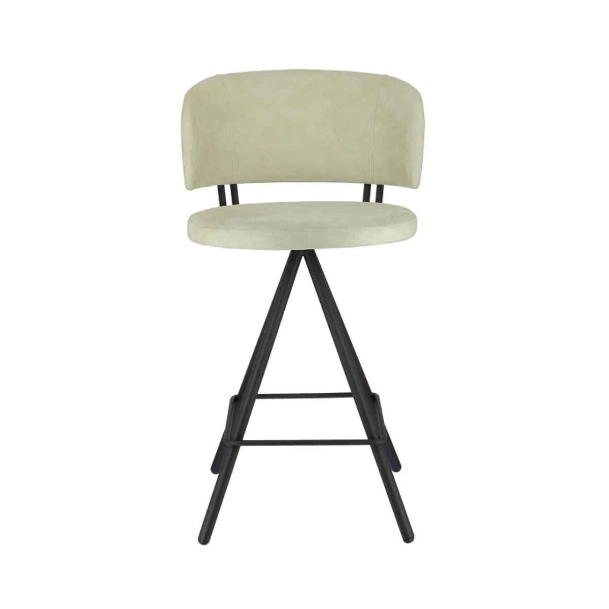 Prélude - Tabouret snack en tissu et pieds métal — vue 3